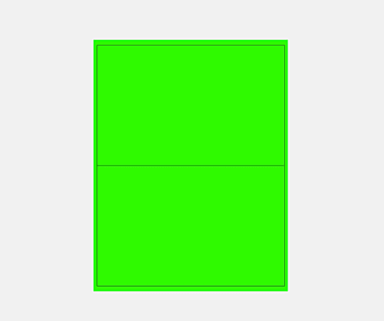 DeskTop Labels Permanent Radiant Colors Labels, 3302-GRN, Rectangle, 8 1/2" x 5 1/2", Radiant Green, Box Of 100