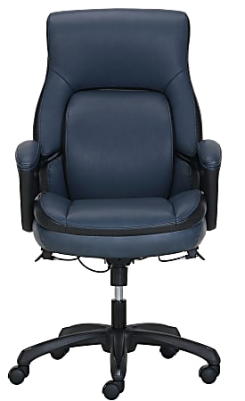 Shaquille ONeal Amphion Ergonomic Bonded Leather High Back Executive Office Chair NavyBlack ODP Business Solutions