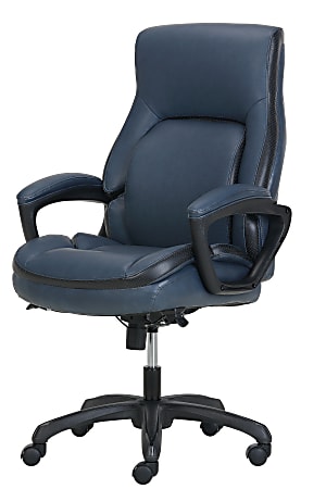 Navy leather office chair shop
