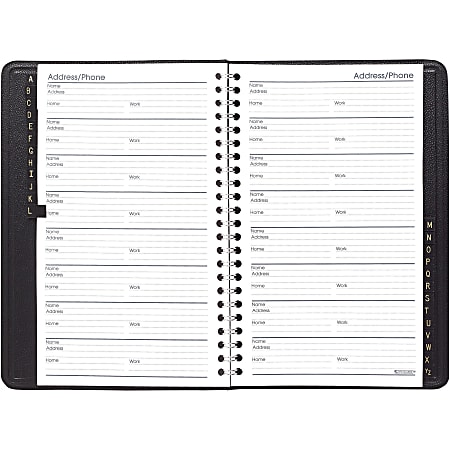 At-a-glance Telephone / Address Book, Large Print, 500 Entries, 8.38 x 5.38 Inches, Black (80LP1105)