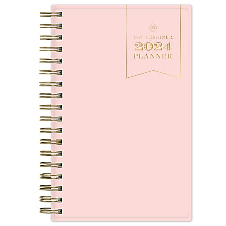 2024 Day Designer Weekly/Monthly Planning Calendar, 3-5/8" x 6-1/8", Blush, January To December