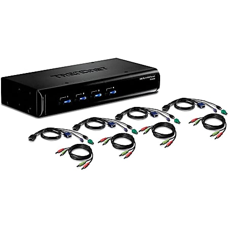 TRENDnet 4-Port USB/PS/2 KVM Switch Kit w/Audio