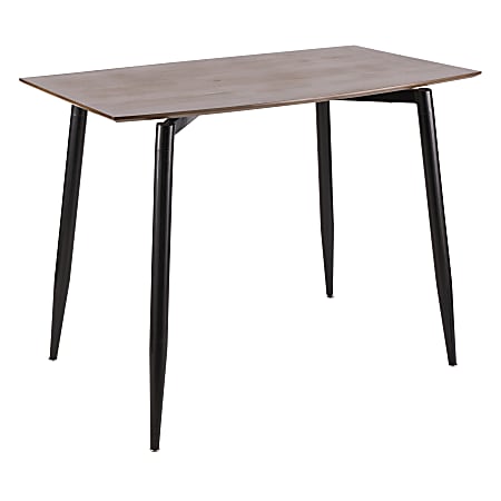 Lumisource Clara Mid-Century Modern Counter Table, Rectangular, Walnut/Black