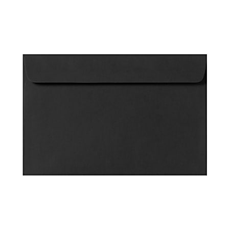 LUX Booklet 6" x 9" Envelopes, Gummed Seal, Midnight Black, Pack Of 50