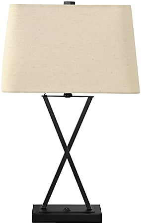 Monarch Specialties Schneider Table Lamp, 25”H, Beige/Black