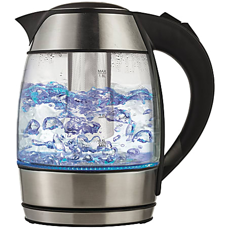 Brentwood 1.9-Qt. Borosilicate Glass Tea Kettle With Infuser, Black