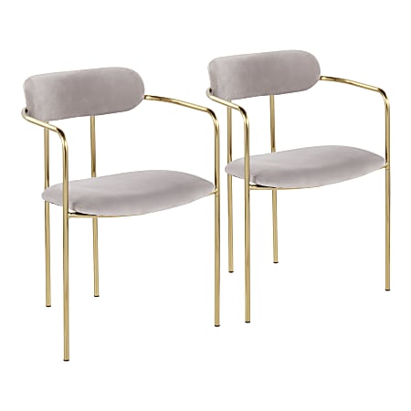 LumiSource Demi Accent/Dining Chairs, Gold/Silver, Set Of 2 Chairs