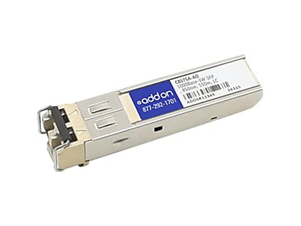 AddOn HP C8S75A Compatible SFP Transceiver - SFP (mini-GBIC) transceiver module (equivalent to: HP C8S75A) - GigE - 1000Base-SW - LC multi-mode - up to 1800 ft - 850 nm (pack of 4) - for HPE Modular Smart Array 2040, 2040 10Gb