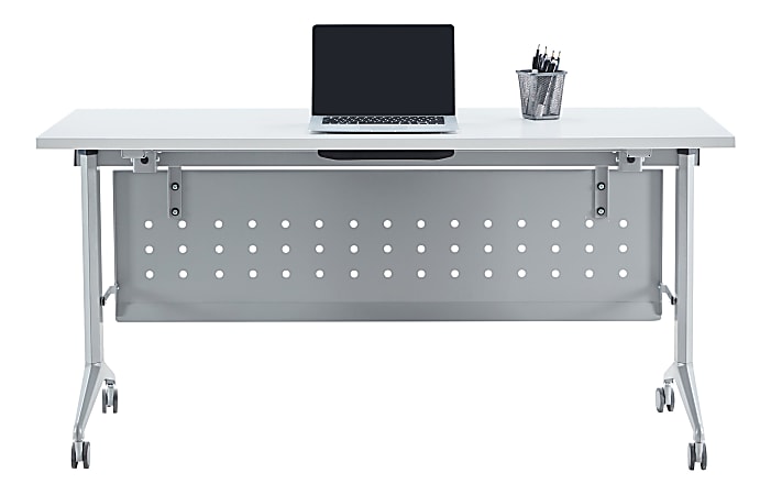 WorkPro® AnyPlace Flip-Top Nesting Training Table With Modesty Panel, 60