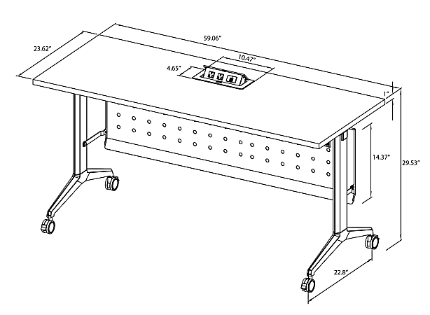 WorkPro AnyPlace Flip Top Nesting Training Table With