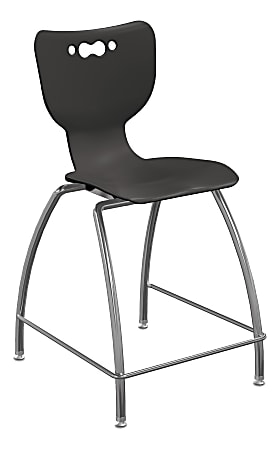 Hierarchy 4-Leg School Stool, 24", Black/Chrome