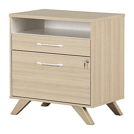 South Shore 33-1/8" x 18-1/2"D Lateral 2-Drawer File Cabinet, Soft Elm/White