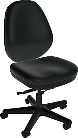 Sitmatic GoodFit Mid-Back Chair, Black Polyurethane/Black