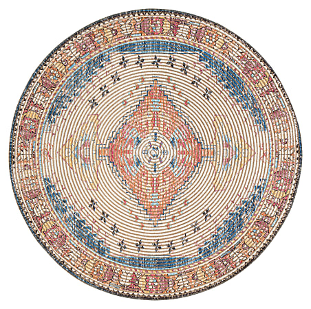 Anji Mountain Beso Round Area Rug, 4' Diameter, Multicolor