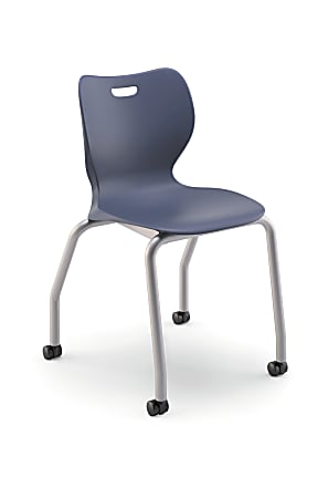 HON SmartLink 4-Leg Plastic Stackable Chairs, Regatta/Platinum, Set Of 4 Chairs