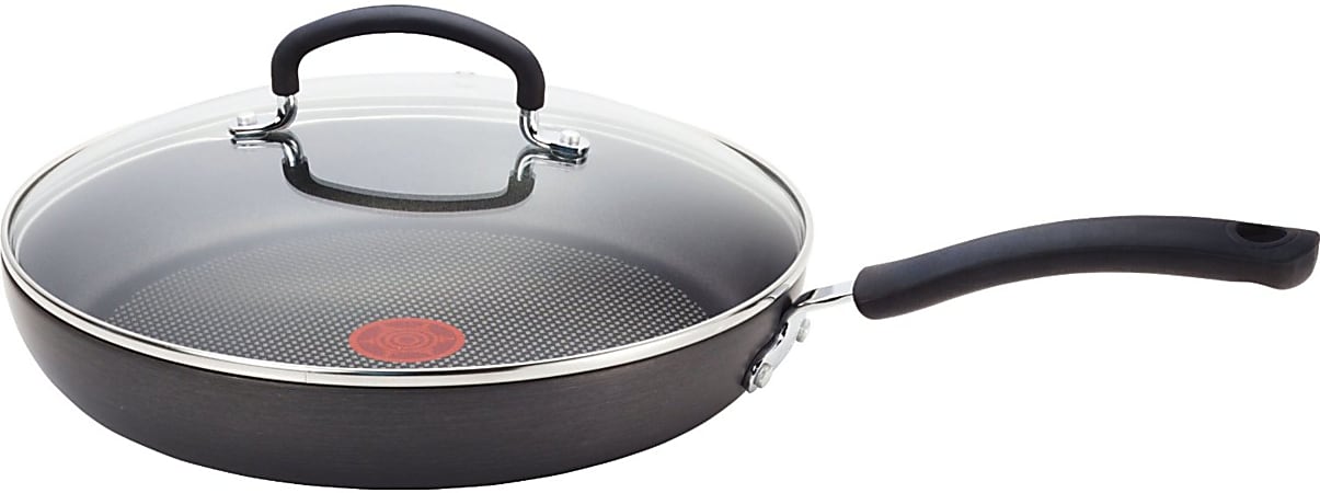 T-Fal Ultimate Hard Anodized Aluminum Thermo-Spot Non-Stick Covered Saute Pan, 12”, Black