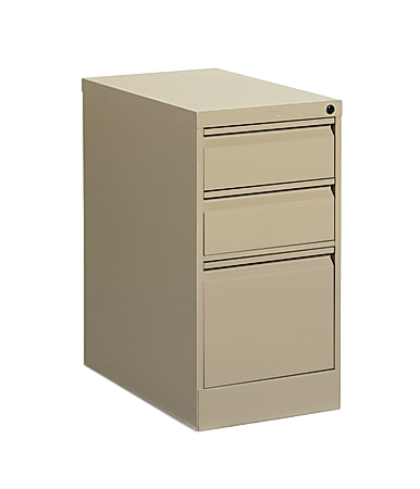 Global® G-Series Mobile Pedestal, Box/Box/File, 28"H x 15"W x 23"D, Desert Putty