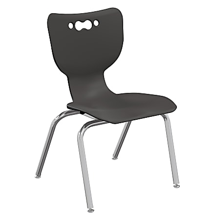 Hierarchy 4-Leg Stackable Student Chairs, 14", Black/Chrome, Set Of 5 Chairs