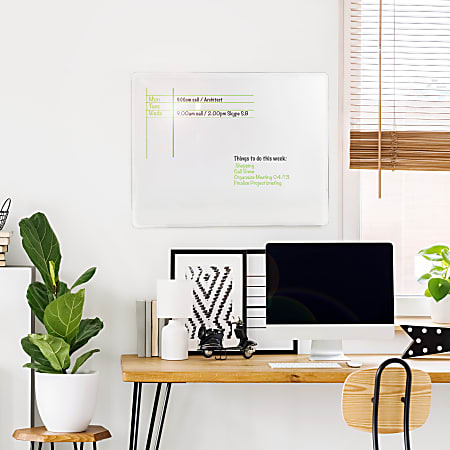 Viztex Glacier White Multi-Purpose Grid Glass Dry Erase Board 24