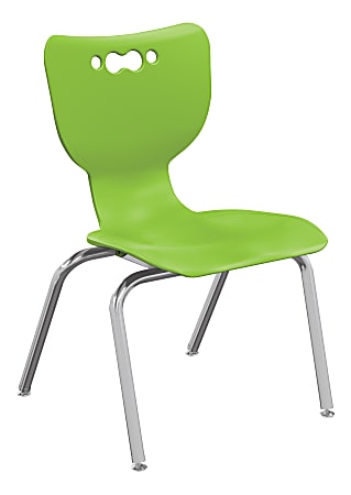Hierarchy 4-Leg Stackable Student Chairs, 14", Lime/Chrome,