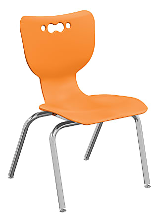 Hierarchy 4-Leg Stackable Student Chairs, 14", Orange/Chrome, Set Of 5 Chairs