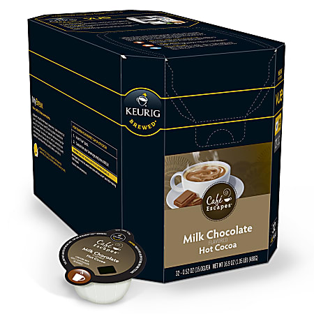 Cafe Escapes™ Milk Chocolate Hot Cocoa Vue™ Packs, 0.4 Oz., Box Of 32