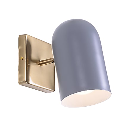 Kenroy Home Kaat LED Wall Sconce, 7"W, Gray Shade/Gold Base