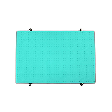 Floortex® Viztex® Glacier Multi-Purpose Grid Glass Dry Erase Board, 30" x 40", Teal