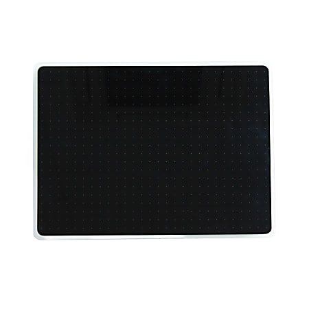Floortex® Viztex® Glacier Multi-Purpose Grid Glass Dry Erase Board, 30" x 40", Black