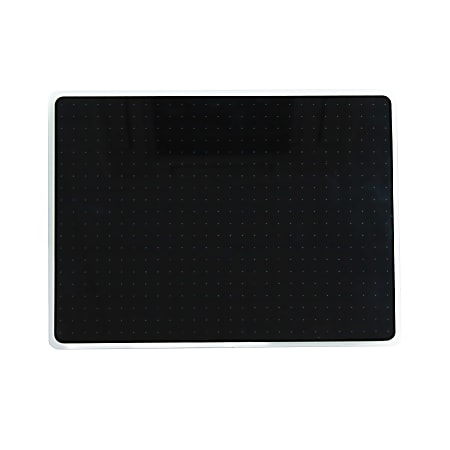 Floortex Viztex Glacier Multipurpose Grid Magnetic Unframed Dry-Erase Whiteboard, 30" x 40", Black