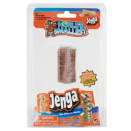 Super Impulse World&rsquo;s Smallest Jenga Game, 8-1/2&rdquo;H x 5-7/16&rdquo;W x 1-1/2&rdquo;D