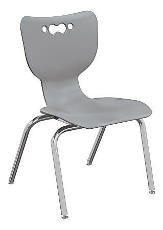 Hierarchy 4-Leg Stackable Student Chairs, 16", Gray/Chrome, Set Of 5 Chairs