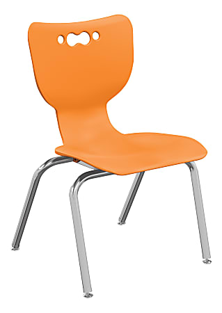 Hierarchy 4-Leg Stackable Student Chairs, 16", Orange/Chrome, Set Of 5 Chairs