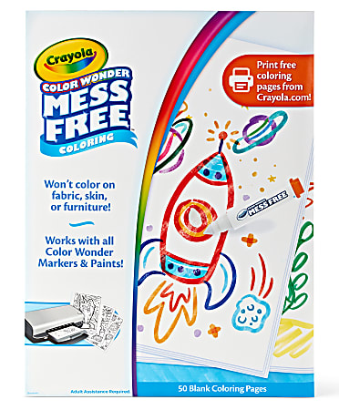 Crayola® Color Wonder Blank Coloring Pages, White, Pack Of 50 Pages