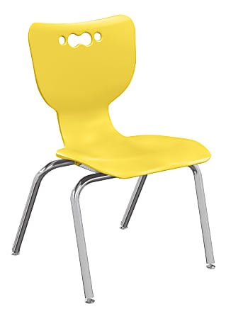 Hierarchy 4-Leg Stackable Student Chairs, 16", Yellow/Chrome, Set Of 5 Chairs