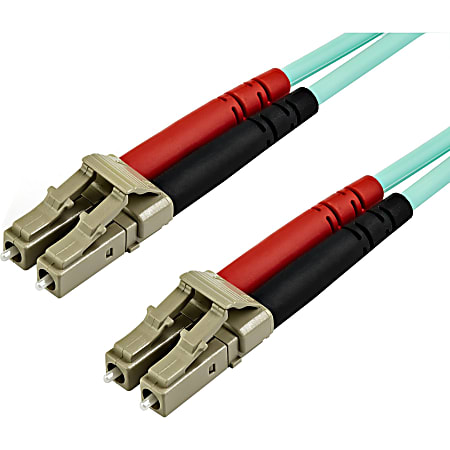 StarTech.com 15m OM3 LC to LC Multimode Duplex Fiber Optic Patch Cable - Aqua - 50/125 - LSZH Fiber Optic Cable - 10Gb (A50FBLCLC15) - Aqua fiber optic cable