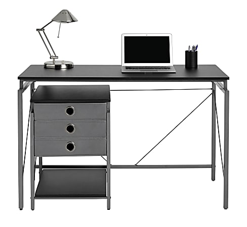 Brenton Studio Achiever Contemporary Metal Desk With File Black Office Depot