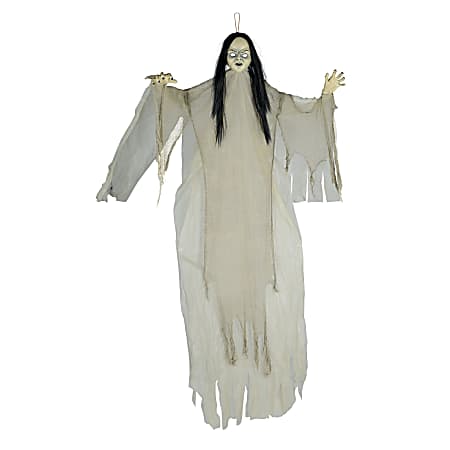 Amscan Halloween Giant Hanging Creepy Girl Prop, 84"H x 40"W x 15"D, White