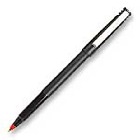 uni-ball® Rollerball™ Pen, Extra Fine Point, 0.5 mm, Black Barrel, Red Ink