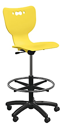 Hierarchy 5-Star School Stool, 33"H, Yellow/Black