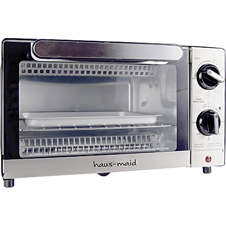 Proctor Silex 4 Slice Modern Toaster Oven Toast Pizza Bake Broil Black  Silver - Office Depot