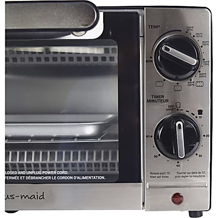 Proctor Silex 4 Slice Modern Toaster Oven Toast Pizza Bake Broil Black  Silver - Office Depot