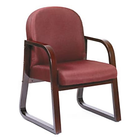 Boss Wood Reception Room Chair, Burgundy/Mahogany
