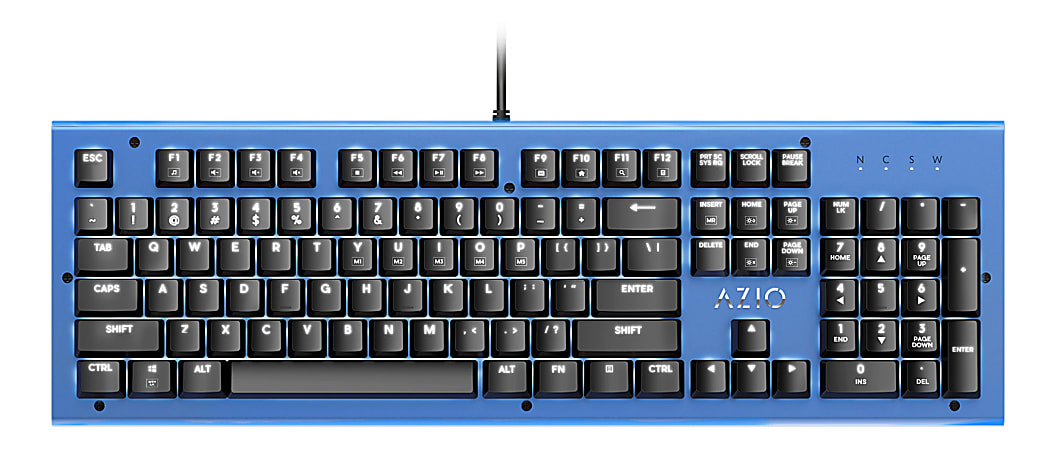 Azio MK HUE USB Keyboard, Blue, MK-HUE-BU