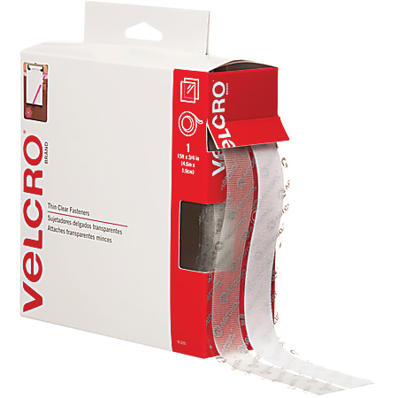 VELCRO® Brand Self Stick Tape Combo Pack, 3/4" x 15', Clear