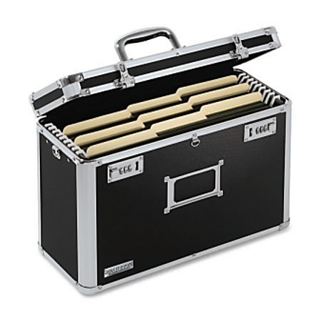 Vaultz® Locking Storage File Tote, Legal Size, 12 1/4" x 16 3/4" x 7 1/4", Black