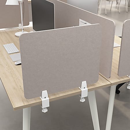 Bush Business Furniture Desktop Privacy Screen, Polyester, 22"W, Warm Beige, Standard Delivery