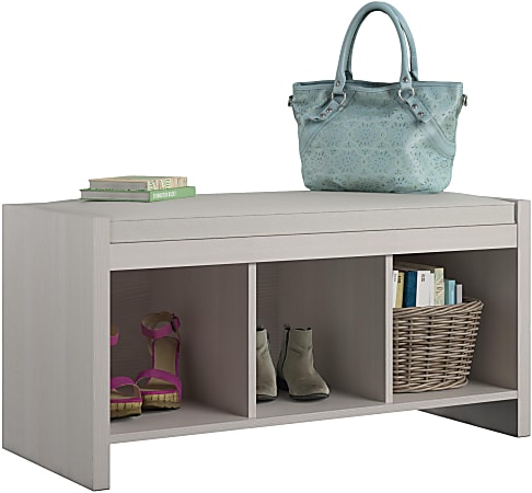 Ameriwood home penelope entryway online storage bench with cushion