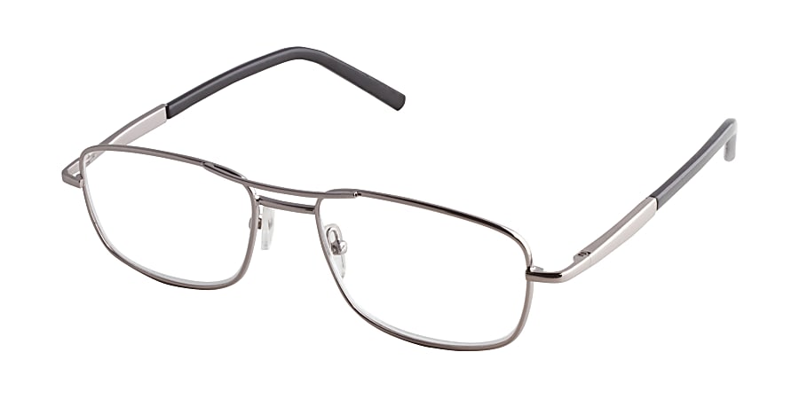 ICU Eyewear DDE Men's Reader Glasses, Silver, +1.25