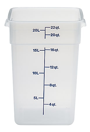 Cambro Translucent CamSquare Food Storage Containers, 22 Qt,